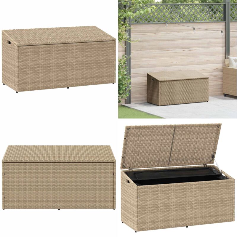 Vidaxl - Boîte de rangement de jardin beige 110x50x58 cm résine tressée