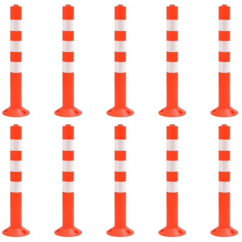 

vidaXL Bolardos de control de tráfico 10 unidades PE 75 cm