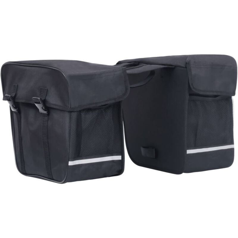 

vidaXL Bolsa doble para bicicleta alforja impermeable 35 L negra - Negro