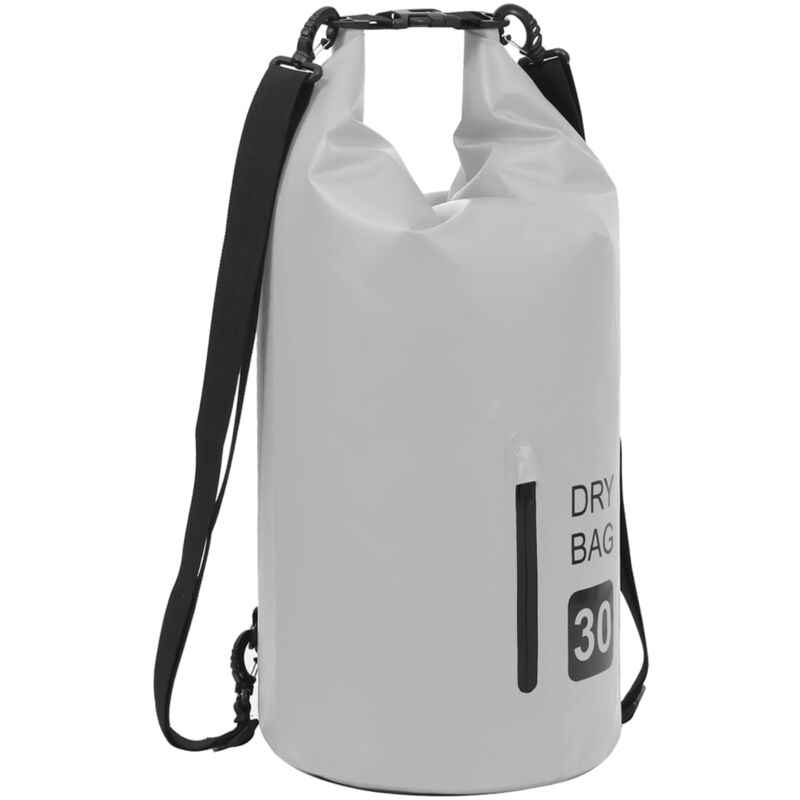 

vidaXL Bolso acuático impermeable con cremallera PVC gris 30 L