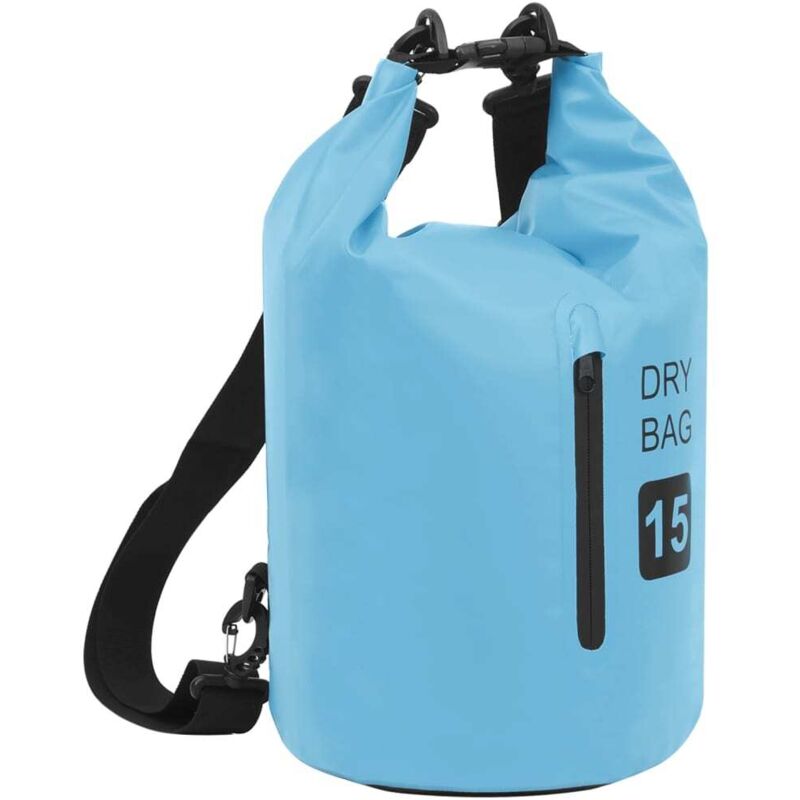 

vidaXL Bolso acuático impermeable con cremallera PVC azul 15 L