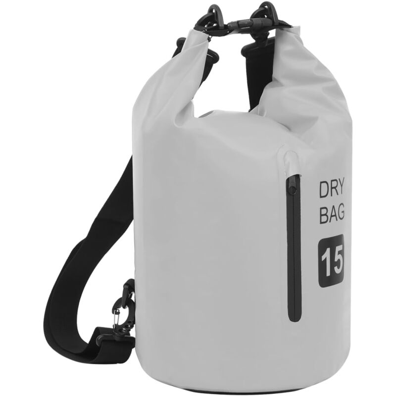 

vidaXL Bolso acuático impermeable con cremallera PVC gris 15 L