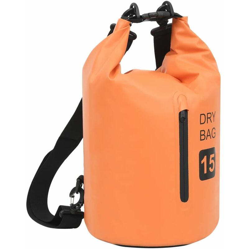 

vidaXL Bolso acuático impermeable con cremallera PVC naranja 15 L