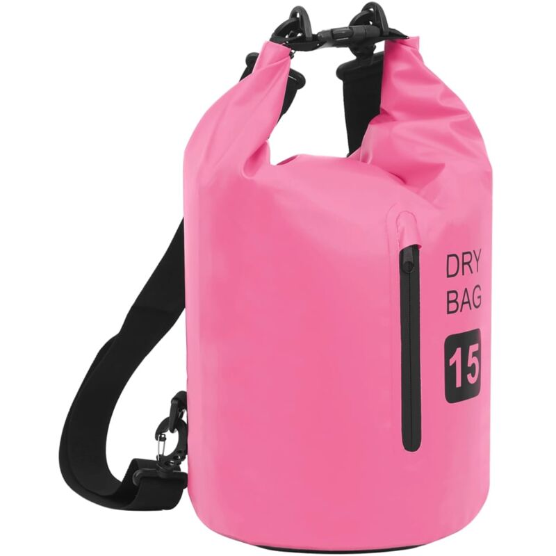 

vidaXL Bolso acuático impermeable con cremallera PVC rosa 15 L