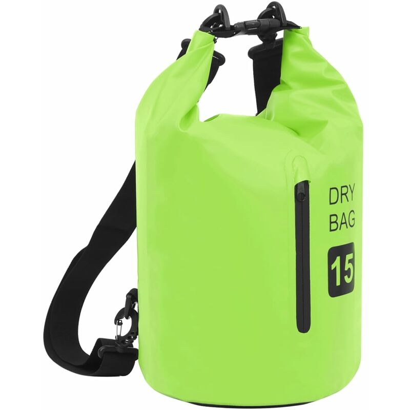 

vidaXL Bolso acuático impermeable con cremallera PVC verde 15 L