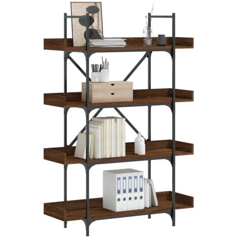 vidaXL Bookcase 4-Tier Brown Oak 100x33x145,5 cm Engineered Wood