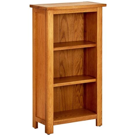 vidaXL Solid Oak Wood Bookcase Book Display Standing Shelf Furniture Office Wooden Book Rack Home Storage Bookshelf Organiser Multi Sizes