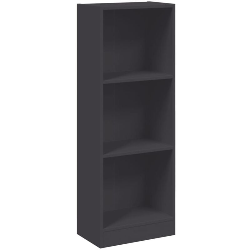 Vidaxl - 3-Tier Book Cabinet Grey 40x24x109 cm Engineered Wood