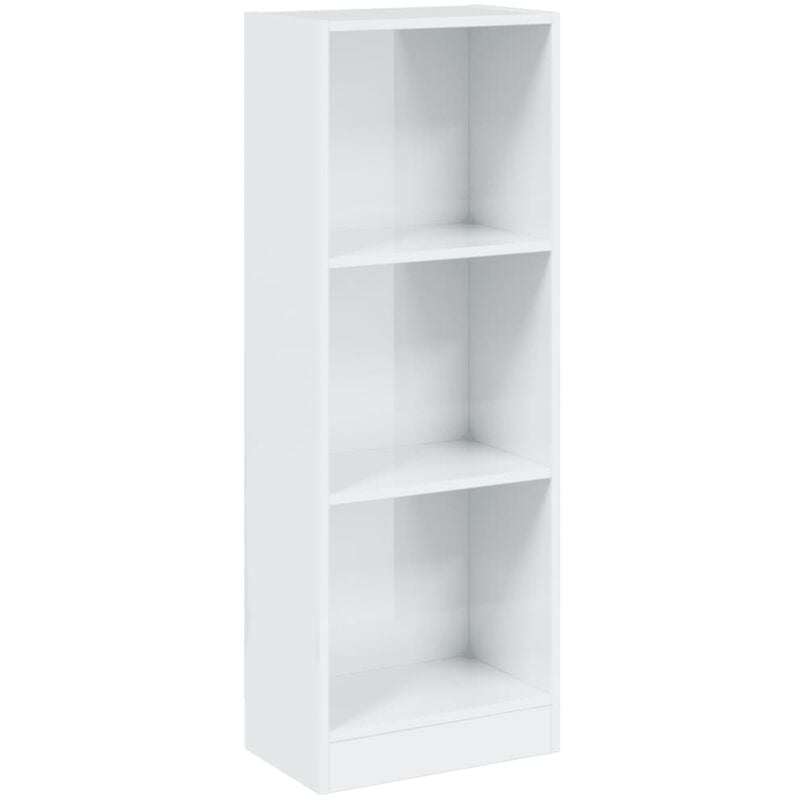 Vidaxl - 3-Tier Book Cabinet High Gloss White 40x24x109 cm Engineered Wood