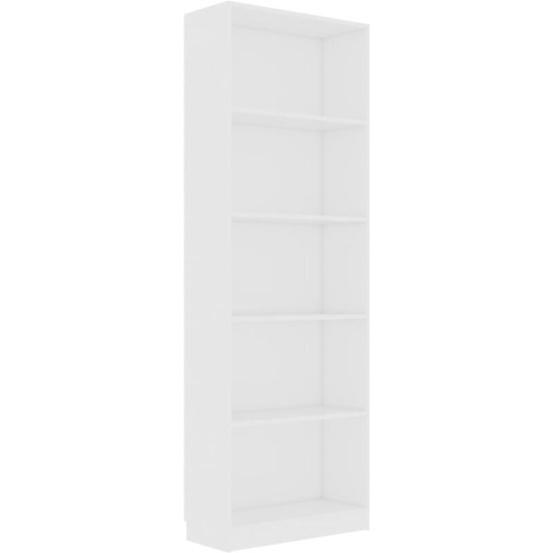 Vidaxl - 5-Tier Book Cabinet White 60x24x175 cm Engineered Wood