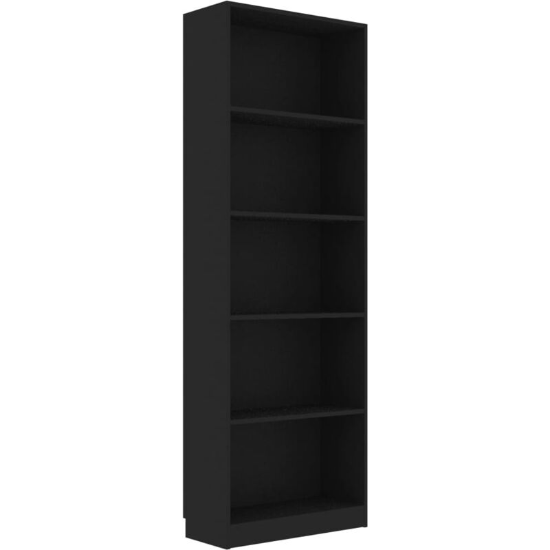 Vidaxl - 5-Tier Book Cabinet Black 60x24x175 cm Engineered Wood