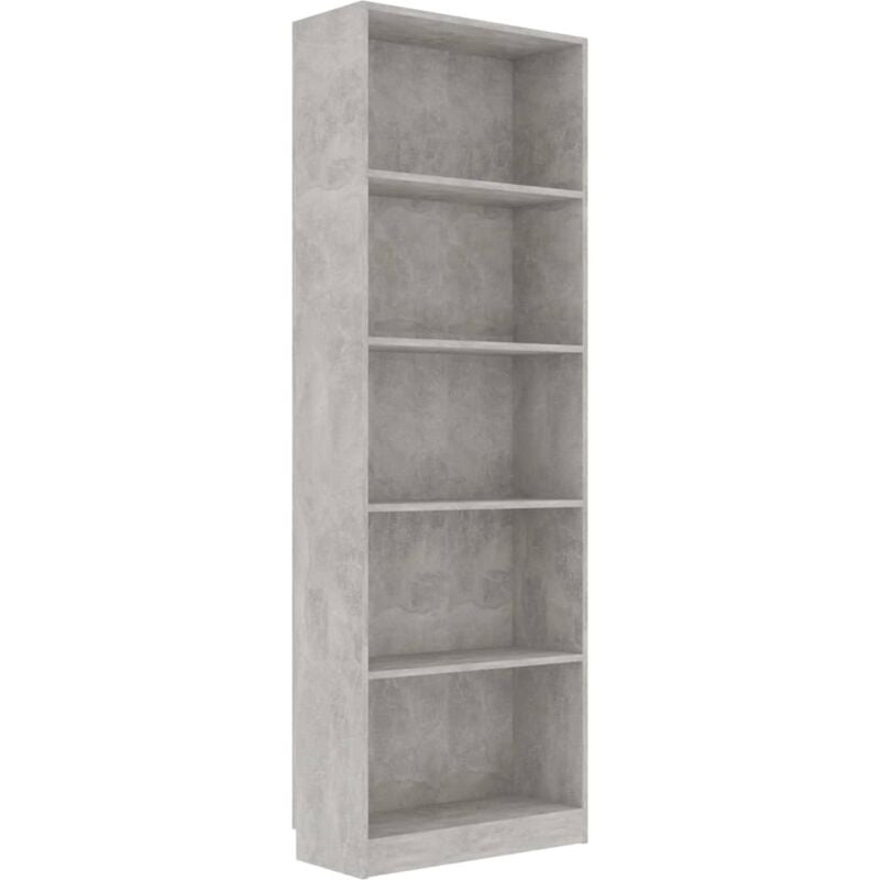 Vidaxl - 5-Tier Book Cabinet Concrete Grey 60x24x175 cm Engineered Wood