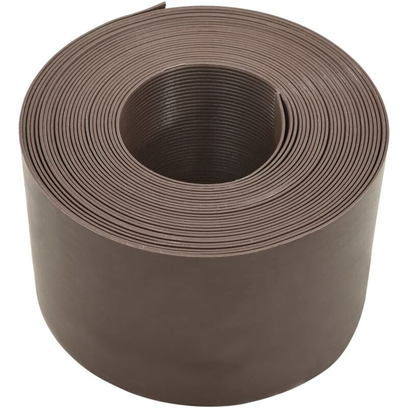 

vidaXL Borde de jardín PE marrón 10 m 15 cm - Marrón