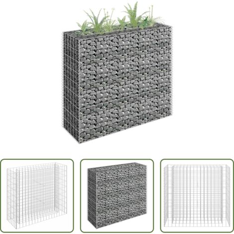 vidaXL Bordes de jardín -  Arriate de gaviones de acero galvanizado 90x30x90 cm