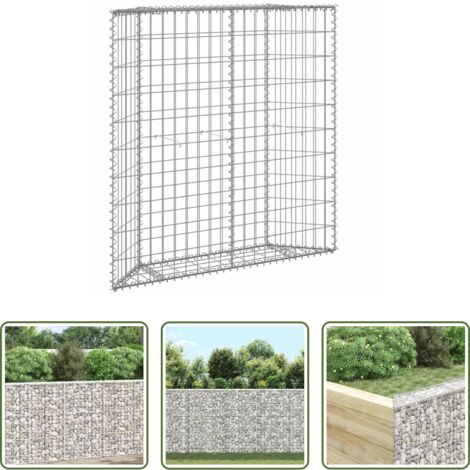 vidaXL Bordes de jardín -  Arriate de gaviones de trapecio acero galvanizado 100x20x100 cm