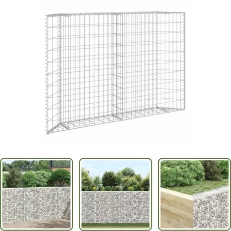 vidaXL Bordes de jardín -  Arriate de gaviones de trapecio acero galvanizado 150x20x100 cm