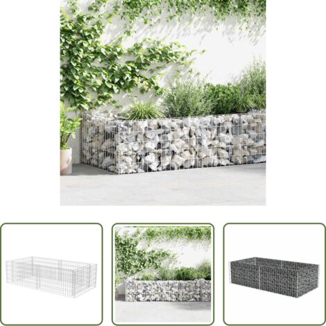vidaXL Bordes de jardín -  Jardinera de gaviones de acero 180x90x50 cm