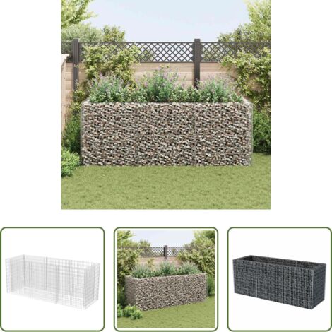 vidaXL Bordes para jardín -  Arriate de gaviones de acero 270x90x100 cm