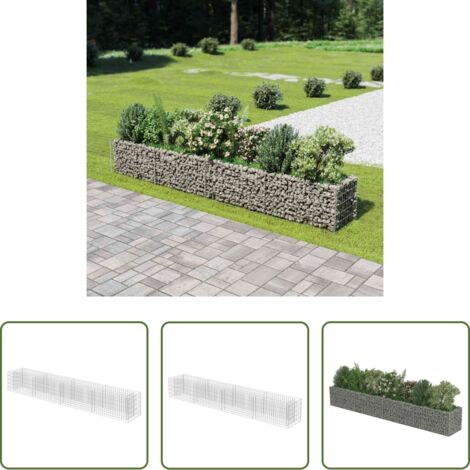 vidaXL Bordes para jardín -  Arriate de gaviones de acero 360x50x50 cm