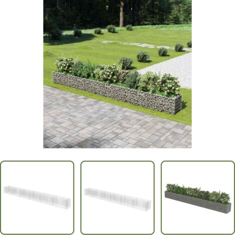vidaXL Bordes para jardín -  Arriate de gaviones de acero 540x50x50 cm