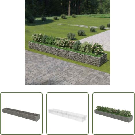 vidaXL Bordes para jardín -  Arriate de gaviones de acero 540x90x50 cm