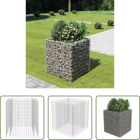 vidaXL Bordes para jardín -  Arriate de gaviones de acero 90x90x100 cm