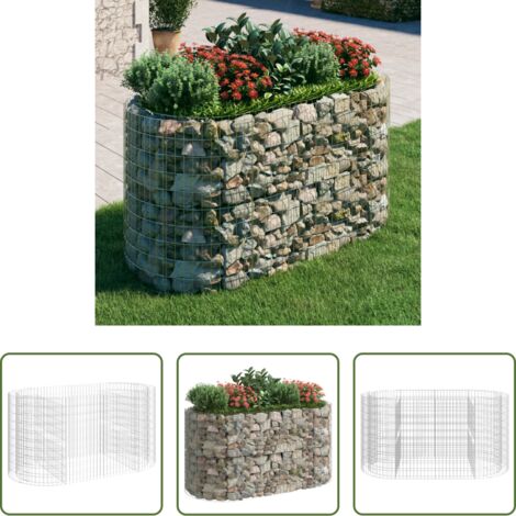 vidaXL Bordes para jardín -  Arriate de gaviones de hierro galvanizado 200x100x100 cm
