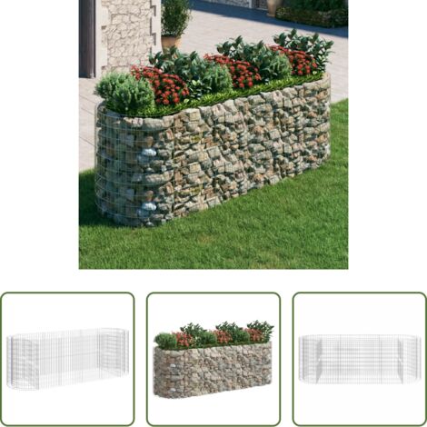 vidaXL Bordes para jardín -  Arriate de gaviones de hierro galvanizado 300x100x100 cm
