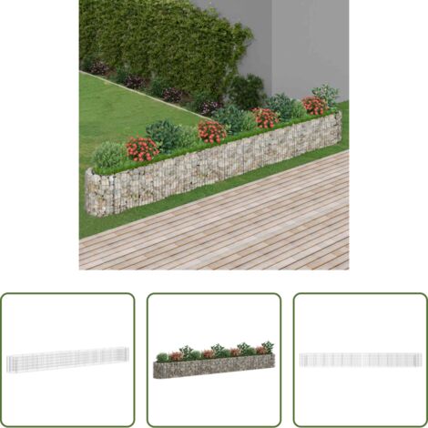 vidaXL Bordes para jardín -  Arriate de gaviones de hierro galvanizado 470x50x50 cm