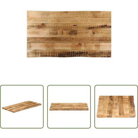 vidaXL Bordi vivi -  Piano Tavolo Bordi Vivi 120x60x2,5 cm Legno di Mango Grezzo