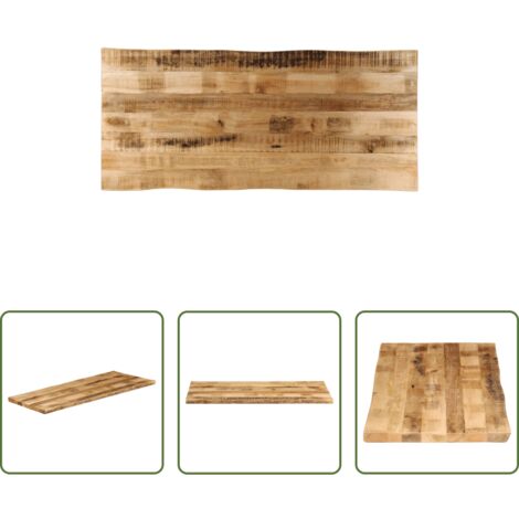 vidaXL Bordi vivi -  Piano Tavolo Bordi Vivi 140x60x2,5 cm Legno di Mango Grezzo