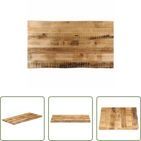 vidaXL Bordi vivi rustici -  Piano Tavolo Bordi Vivi 100x60x3,8 cm Legno di Mango Grezzo
