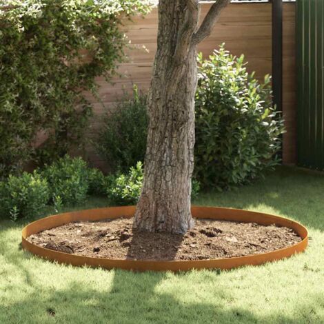 vidaXL Bordura per Prato Ruggine 450 x 0.05 x 15 cm