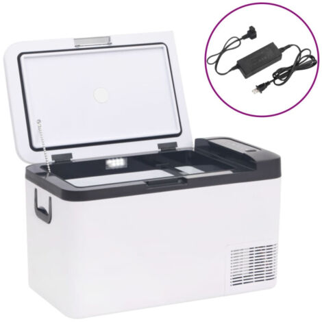 vidaXL Borsa Frigo con Manico e Adattatore Nera e Bianca 18 L PP e PE