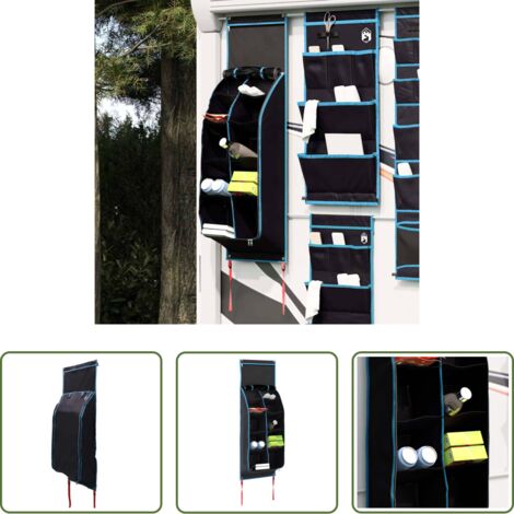 vidaXL Borsa per trekking -  Sacchetto per Stoccaggio Nero e Blu 140 x 43 cm Oxford