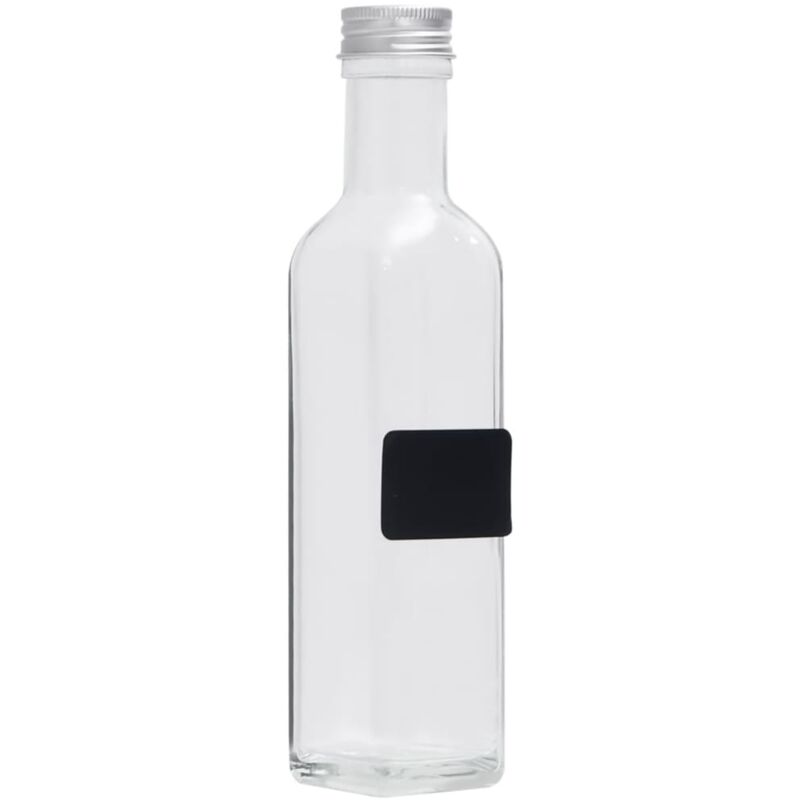 

Botellas de vidrio con tapón de rosca 12 uds cuadradas 250 ml - Transparente - Vidaxl