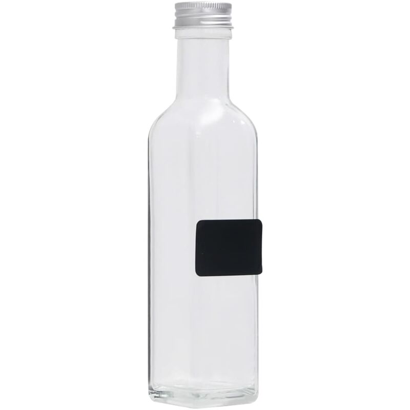

Botellas de vidrio con tapón de rosca 20 uds cuadradas 250 ml - Transparente - Vidaxl