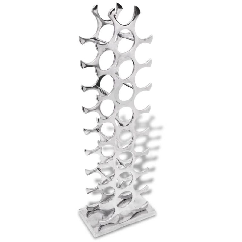 

vidaXL Botellero de aluminio plateado para 27 botellas - Plateado