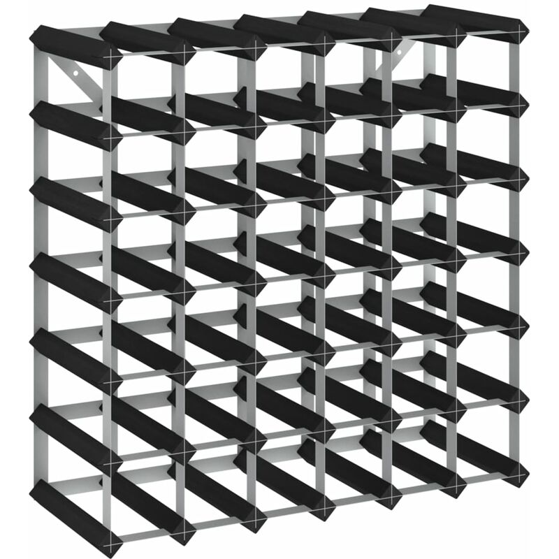 

vidaXL Botellero para 42 botellas madera maciza de pino negro - Negro