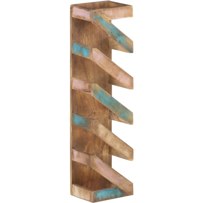 

vidaXL Botellero para 5 botellas de madera maciza reciclada - Multicolor