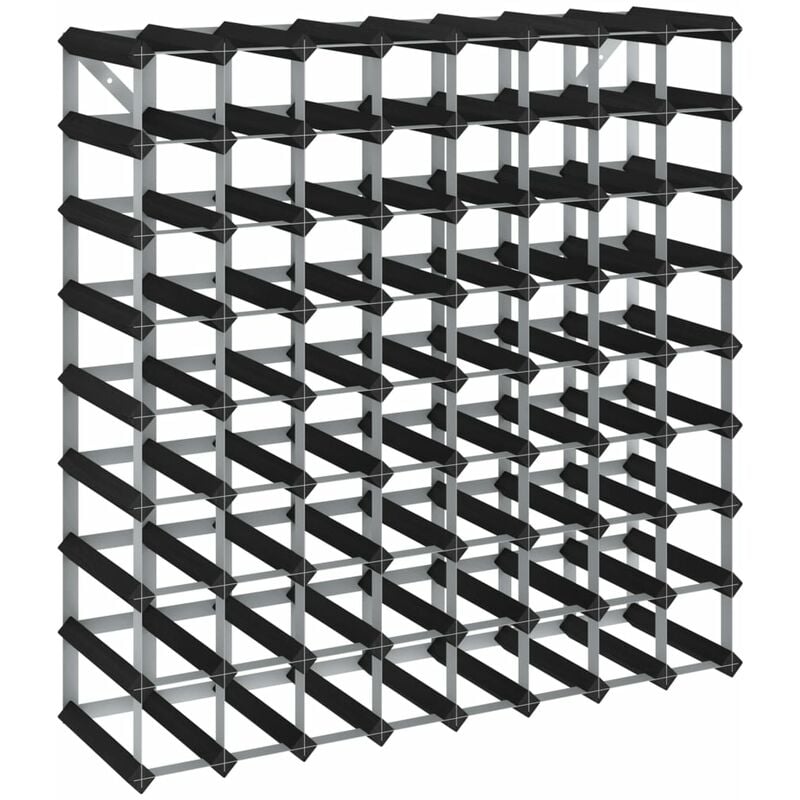 

vidaXL Botellero para 72 botellas madera maciza de pino negro - Negro