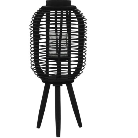 vidaXL Bougeoir debout Bambou Noir