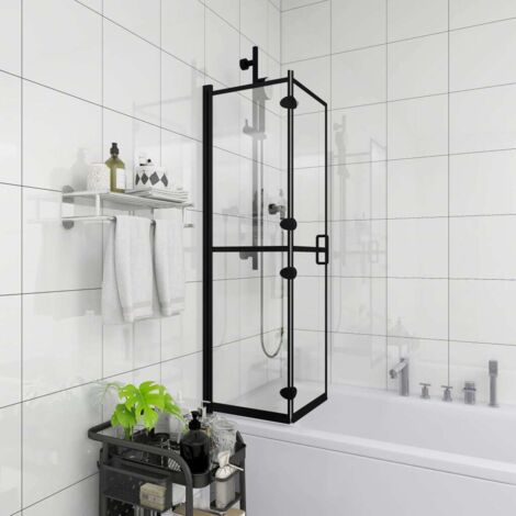 vidaXL Box Doccia Pieghevole in ESG 80x140 cm Nero