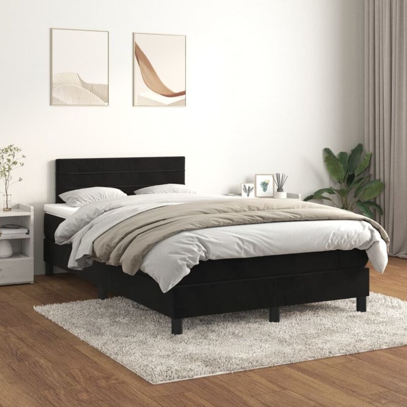 Boxspringbett Mit Matratze Schwarz 120x200 Cm Samt Vidaxl