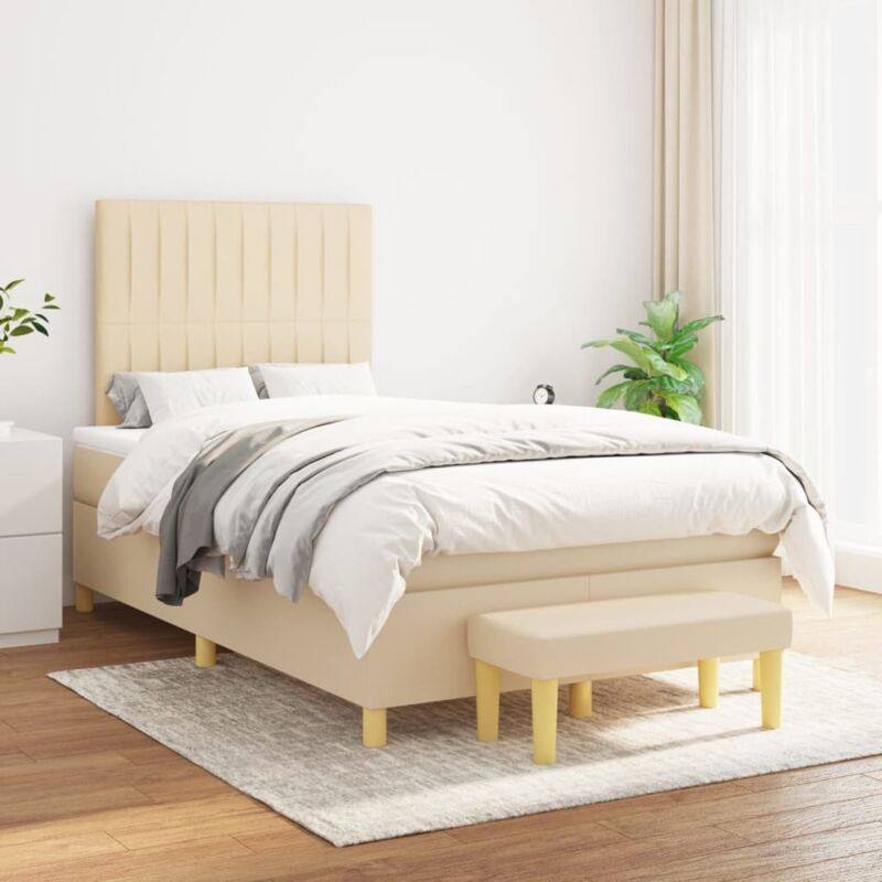 Boxspringbett Mit Matratze Creme 120x200 Cm Stoff Vidaxl