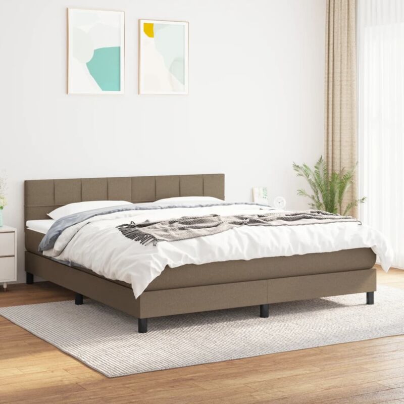 Boxspringbett Mit Matratze Taupe 160x200 Cm Stoff Vidaxl