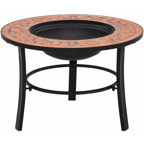 vidaXL Braciere a Mosaico Terracotta 68 cm in Ceramica