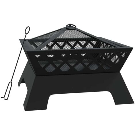 vidaXL Braciere con Attizzatoio 50 cm XXL in Acciaio