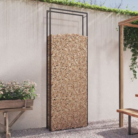 DanDiBo Kaminholzregal Aus Metall – Schwarz, 113 X 38 X 35 Cm, Stabil & Platzsparend Für Wohnzimmer & Wintergarten