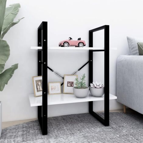 vidaXL Bücherregal 2 Ebenen Weiß 60x30x70 cm Holzwerkstoff